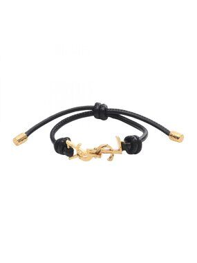 Saint Laurent Bracelet Cassandra Black Leather